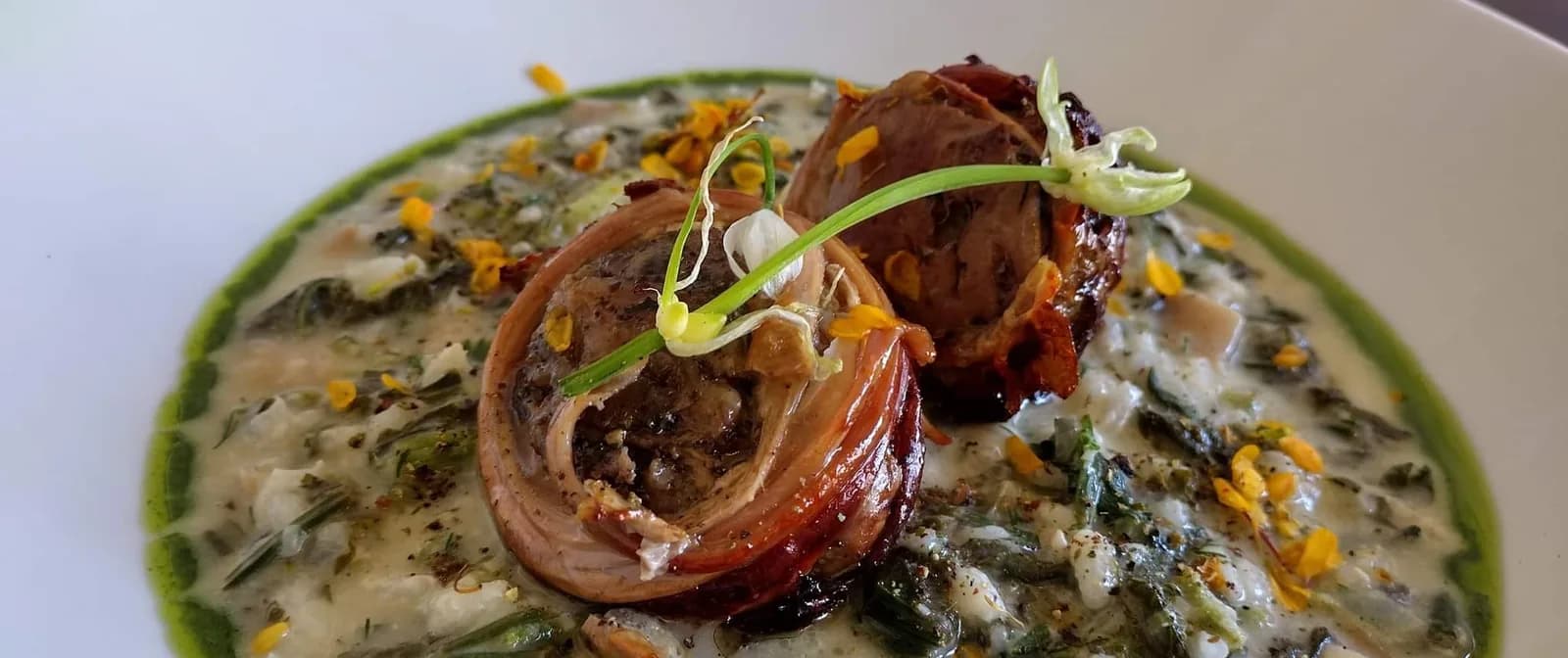 A plated Greek main course