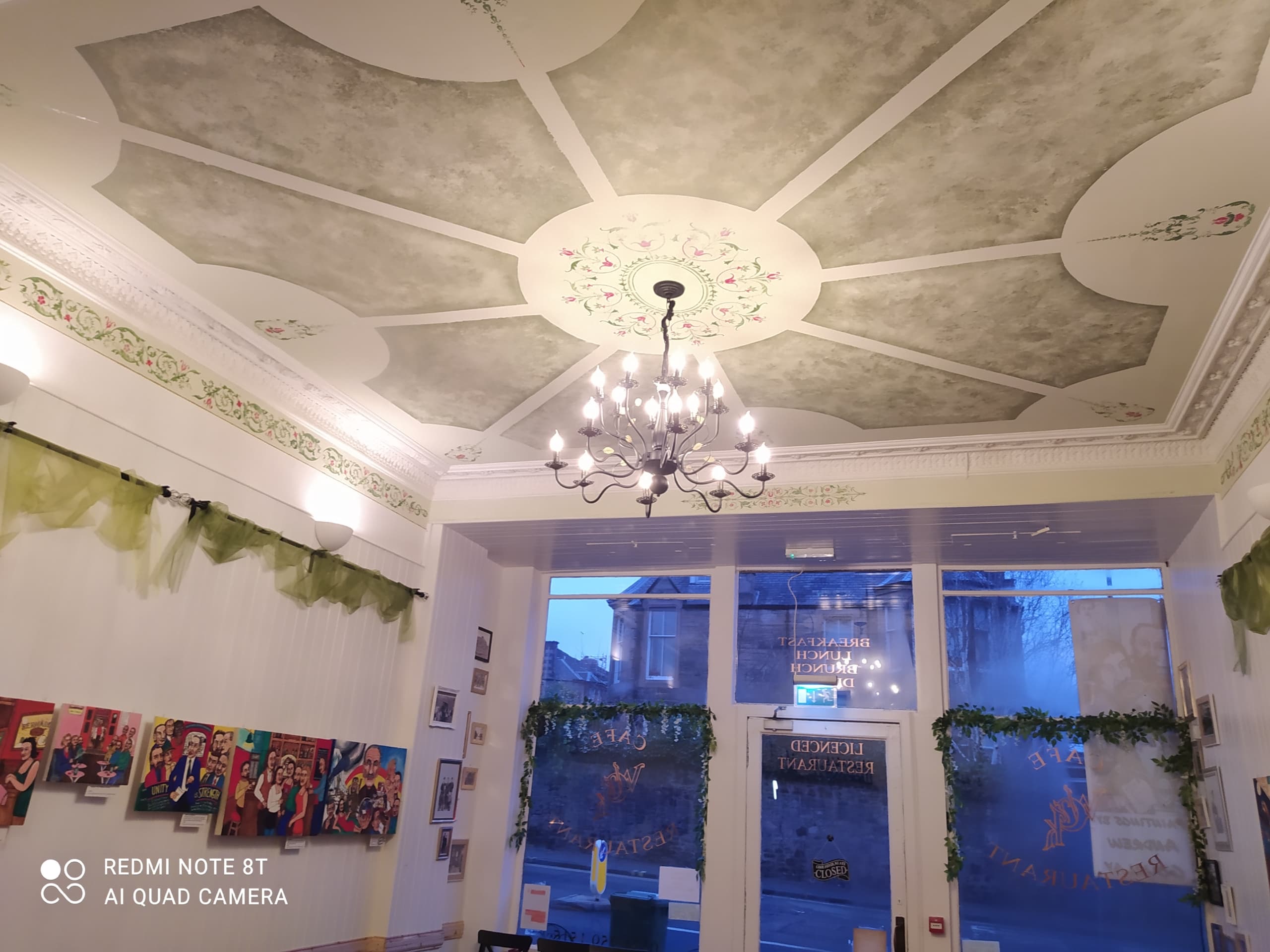 The painted ceiling