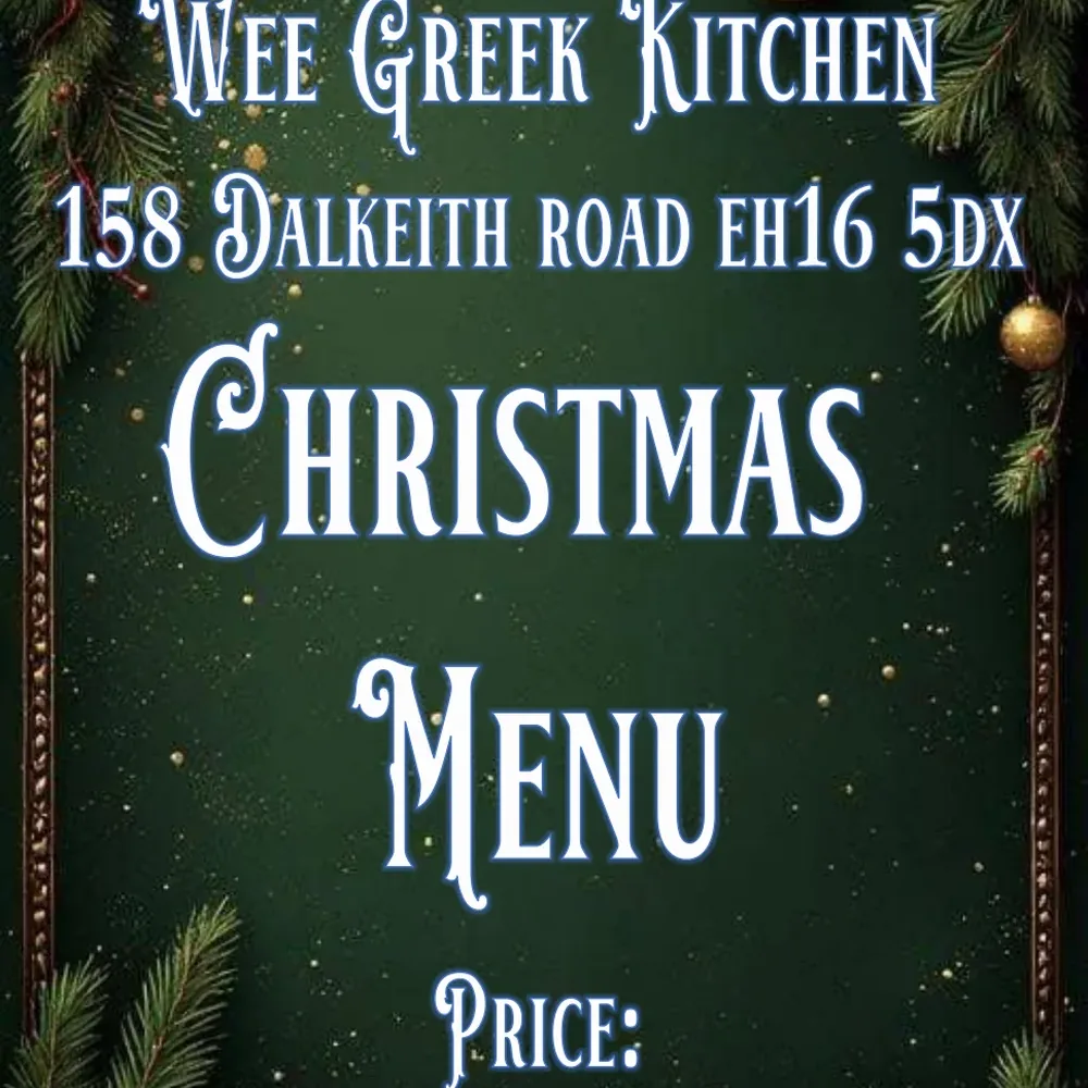 Cover of the Wee Greek Kitchen Christmas menu